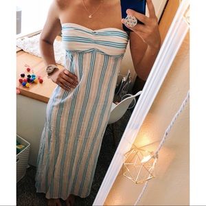 tommy bahama blue white pinstripe beach dress